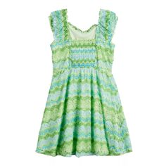 Платье крючком с принтом для девочек 7–20 лет, стандартного и большого размера Knit Works