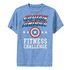 Футболка для мальчиков 8–20 лет «Капитан Америка» для фитнеса с поднятием тяжестей Licensed Character