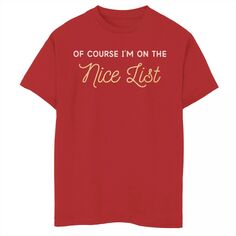 Рождественская футболка с рисунком Fifth Sun Nice List для мальчиков 8–20 лет Licensed Character