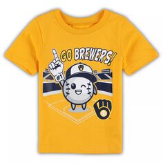 Золотая футболка для мальчика Milwaukee Brewers Ball Boy Outerstuff