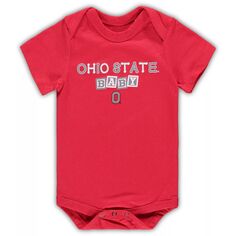 Одежда для новорожденных и младенцев Scarlet Ohio State Buckeyes Baby Block Боди Otis Unbranded