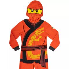 Цельная пижама с капюшоном и одеялом Lego Ninjago для мальчиков 4–12 лет Licensed Character