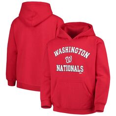 Красный флисовый пуловер с капюшоном Youth Stitches Washington Nationals Stitches