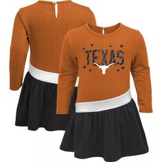 Платье из френч-махра для малышей Texas Orange Texas Longhorns от сердца к сердцу Outerstuff