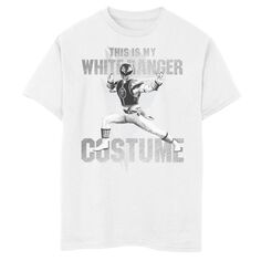 Костюм Белого Рейнджера на Хэллоуин для мальчиков 8–20 лет, футболка с графическим рисунком Licensed Character