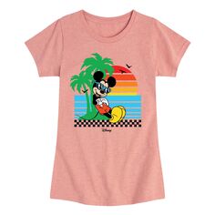 Летняя футболка с рисунком заката для девочек 7–16 лет Disney&apos;s Mickey Mouse Licensed Character