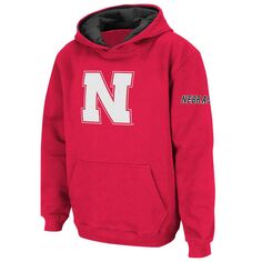 Пуловер с капюшоном и большим логотипом Youth Stadium Athletic Scarlet Nebraska Huskers Unbranded
