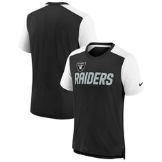 Молодежная футболка Nike Heathered черно-белая с названием команды Las Vegas Raiders с цветными блоками Nike