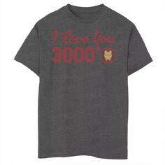 Красная футболка с графическим рисунком и логотипом I Love You 3000 для мальчиков 8–20 лет Marvel Avengers Endgame Iron Man I Love You 3000 Marvel