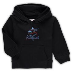 Черный флисовый пуловер с капюшоном с логотипом Miami Marlins Team для малышей Outerstuff