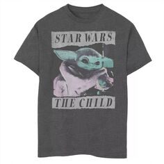 Футболка с рваным плакатом и рисунком для мальчиков 8–20 лет, «Звездные войны», «Мандалорец, ребенок, он же Малыш Йода» Star Wars