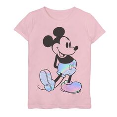 Голографические шорты с Микки Маусом для девочек 7–16 лет, футболка Licensed Character