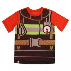 Пижамный комплект с верхом и низом костюма пожарного LEGO City для мальчиков 4–12 лет Licensed Character