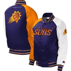 Пурпурная университетская куртка с длинными кнопками реглан Youth Starter Phoenix Suns Starter