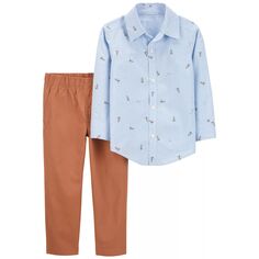 Комплект из рубашки и брюк на пуговицах с принтом бумажного самолетика для мальчика Carter&apos;s Carter&apos;s Carters