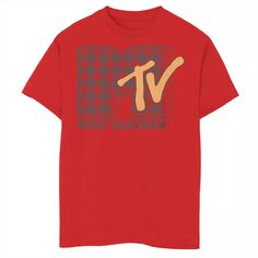 Клетчатая футболка MTV с логотипом MTV для мальчиков 8–20 лет Licensed Character