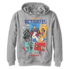 Толстовка с капюшоном DC Super Pets Activate Superheroes and Best Friends для мальчиков 8–20 лет DC Comics