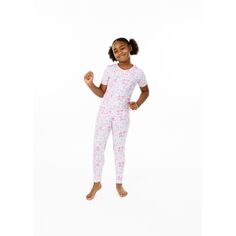Плотно прилегающий пижамный комплект Sleep On It для девочек с акварельными сердечками из 2 предметов Sleep on it