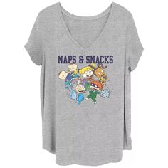 Детская футболка больших размеров с рисунком Nickelodeon Rugrats Naps And Snacks Party Nickelodeon