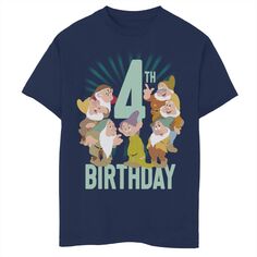 Футболка с изображением портрета на 4-й день рождения для мальчиков 8–20 лет Disney&apos;s «Белоснежка и семь гномов» Disney