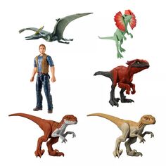 Набор из 6 базовых 12-дюймовых фигурок Mattel Jurassic World и динозавров Mattel