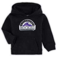 Черный флисовый пуловер с капюшоном и логотипом Colorado Rockies Team Primary для малышей Outerstuff