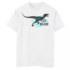 Синяя футболка с графическим силуэтом и техническим глифом для мальчиков 8–20 лет «Мир Юрского периода» Jurassic World