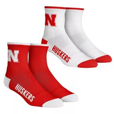 Комплект из 2 носков Youth Rock Em Socks Nebraska Huskers Core Team, комплект из 2 носков длиной четверть длины Unbranded