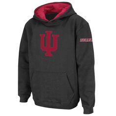 Темно-угольный пуловер с капюшоном Youth Stadium Athletic Indiana Hoosiers и большим логотипом Unbranded