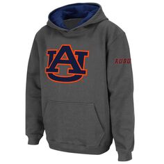 Темно-серый пуловер с капюшоном и большим логотипом Youth Stadium Athletic Auburn Tigers Unbranded
