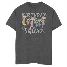 Футболка с графическим рисунком Nickelodeon «Эй, Арнольд» для мальчиков 8–20 лет, групповая съемка, «День рождения команды» Nickelodeon