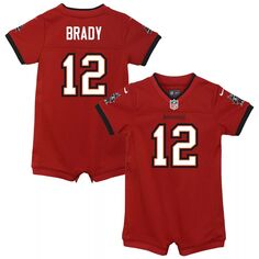 Красный комбинезон Nike Tom Brady для новорожденных и младенцев Tampa Bay Buccaneers Game Джерси Nike