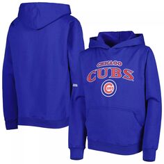Толстовка с капюшоном и пуловером на груди Youth Stitches Royal Chicago Cubs Center Stitches