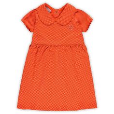 Оранжевое платье Clemson Tigers в горошек для девочек для малышей «Питер Пэн» Unbranded