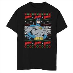 Уродливый свитер с рисунком «Бэтмен» для мальчиков 8–20 лет из комиксов DC Comics Happy Holidays Licensed Character