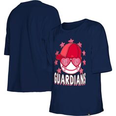 Темно-синяя футболка New Era для девочек и молодежи Cleveland Guardians Team с короткими рукавами New Era