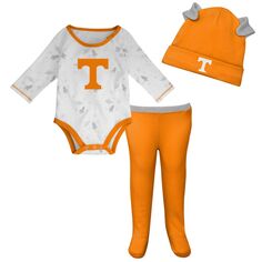 Для новорожденных и младенцев Tennessee Оранжевый/Белый Tennessee Volunteers Dream Team Боди с длинными рукавами, комплект из шапки и брюк Outerstuff