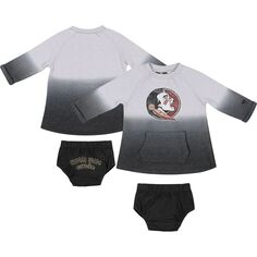 Серый/черный цвет Colosseum для новорожденных и младенцев, семинолы штата Флорида, платье с эффектом омбре и комплект шароваров из рук в руки Colosseum