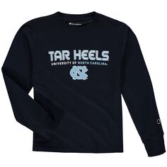 Молодежная футболка из джерси с длинными рукавами темно-синего цвета North Carolina Tar Heels Champion