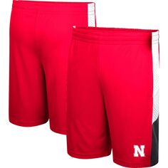 Молодежные шорты Colosseum Scarlet Nebraska Huskers с цветными блоками Colosseum