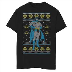 Рождественский свитер с графическим рисунком и изображением Бэтмена из комиксов DC для мальчиков 8–20 лет Licensed Character