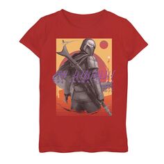 Полосатая футболка с рисунком заката для девочек 7–16 лет «Звездные войны: Мандалорец» Licensed Character