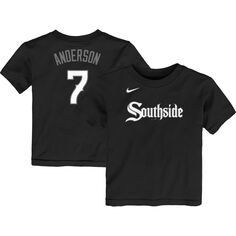 Черная футболка Nike Tim Anderson Chicago White Sox 2021 City Connect с именем и номером для малышей Nike