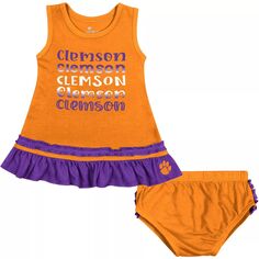 Платье с рюшами и шаровары для девочек «Колизей», оранжевое платье Clemson Tigers с рюшами и комплект шароваров Colosseum