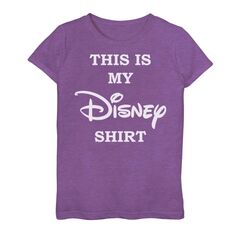 Футболка с логотипом Disney для девочек 7–16 лет с графическим рисунком «Это моя рубашка Disney» Disney, фиолетовый
