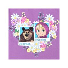 Футболка «Маша и Медведь: Большой друг, Маленький друг» Masha And The Bear, фиолетовый