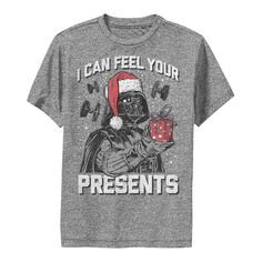 Футболка «Я чувствую твои подарки» для мальчиков 8–20 лет с рождественским Дартом Вейдером из «Звездных войн» Licensed Character