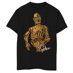Золотая футболка с рисунком C-3PO Stay для мальчиков 8–20 лет «Звездные войны. Скайуокер. Восхождение» Licensed Character