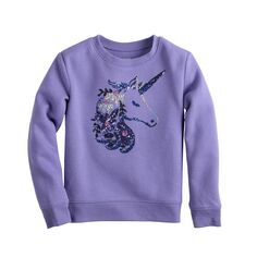 Флисовый пуловер с круглым вырезом и рисунком Jumping Beans для девочек 4–12 лет Jumping Beans, фиолетовый
