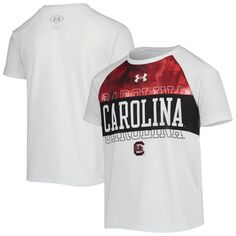 Белая футболка реглан с принтом Youth Under Armour South Carolina Gamecocks Gameday Under Armour